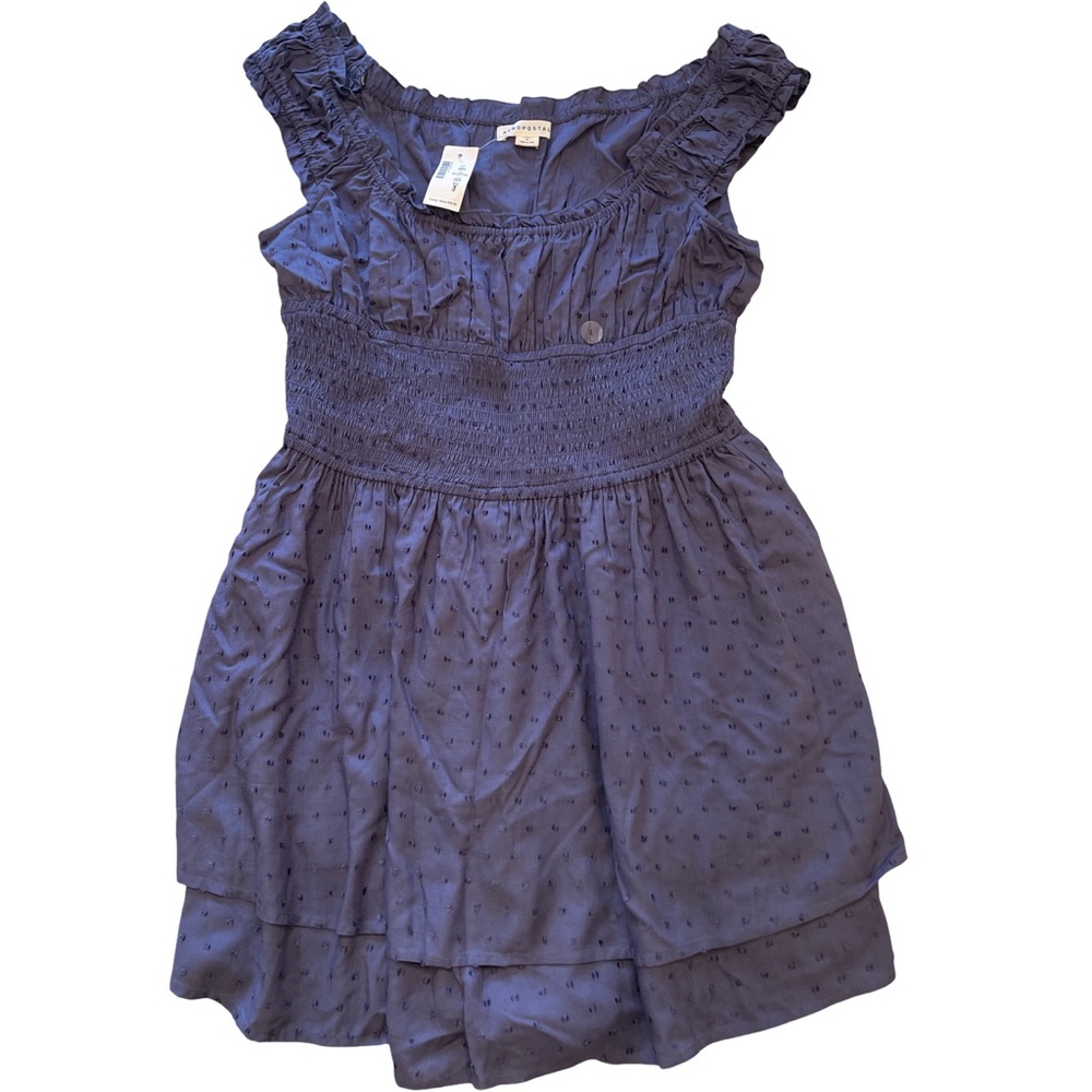 NWT Aeropostale Blue Clip Dot Off-The-Shoulder Romper - Large